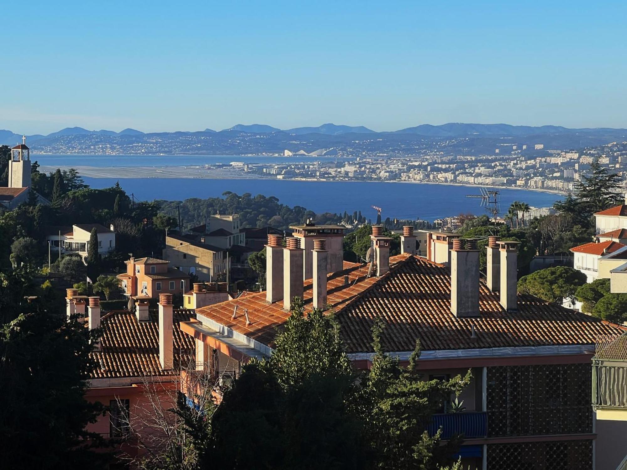 Agréable 3 pièces climatisé avec vue mer et parking Villefranche-sur-Mer Exterior foto